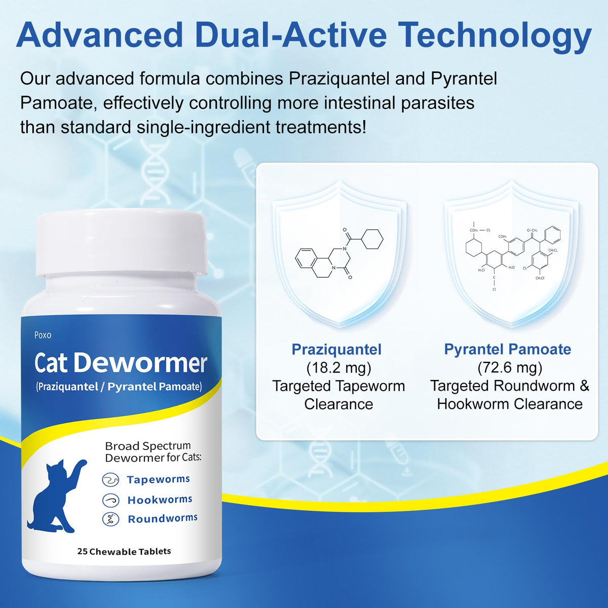 Dewormer Chewables for Cats and Kittens, 25 Chews E2953