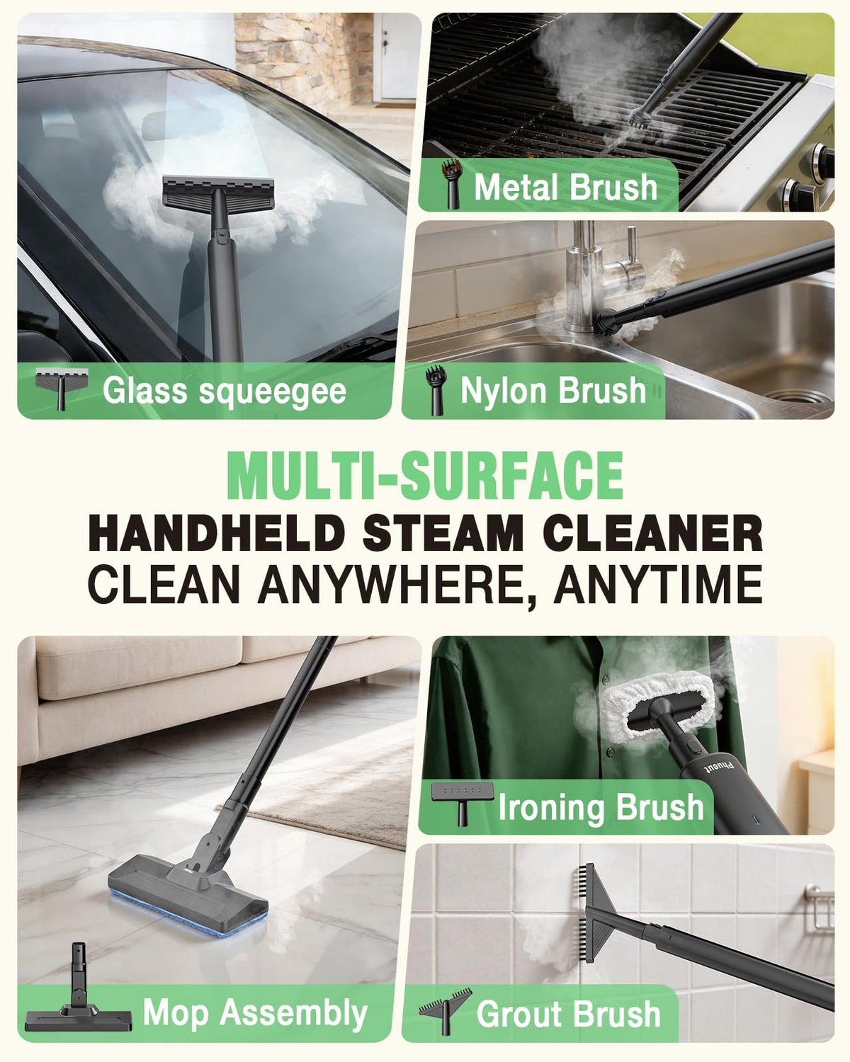 14-in-1 Lightweight Detachable Handheld Steam Mop Black B81111