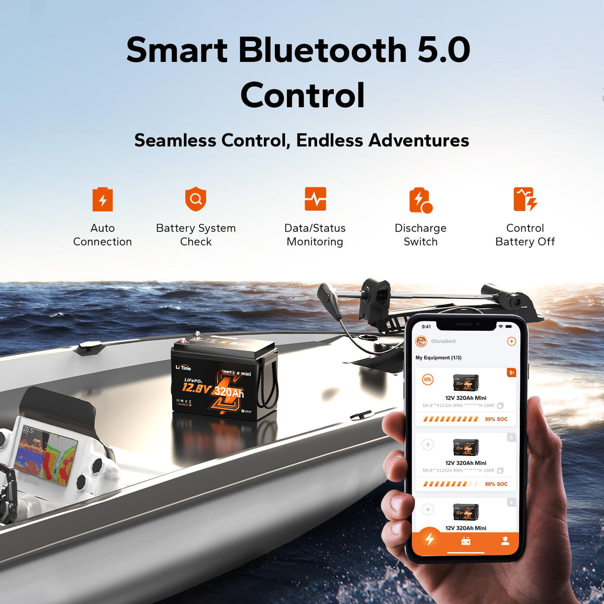 12V 320Ah Mini LiFePO4 Battery with Bluetooth L368256