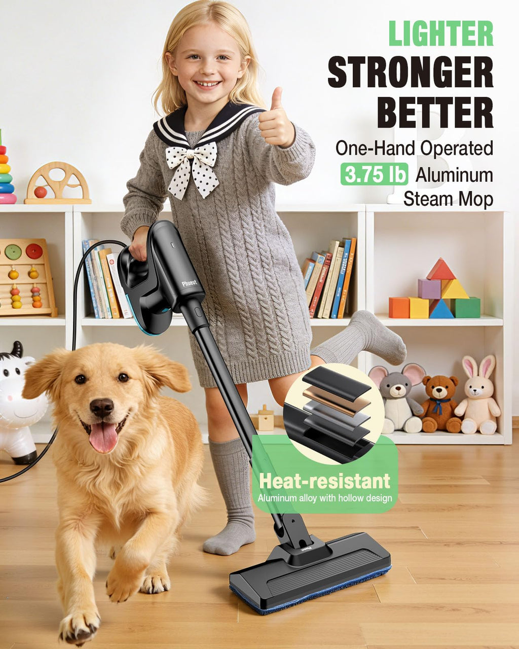14-in-1 Lightweight Detachable Handheld Steam Mop Black B81111