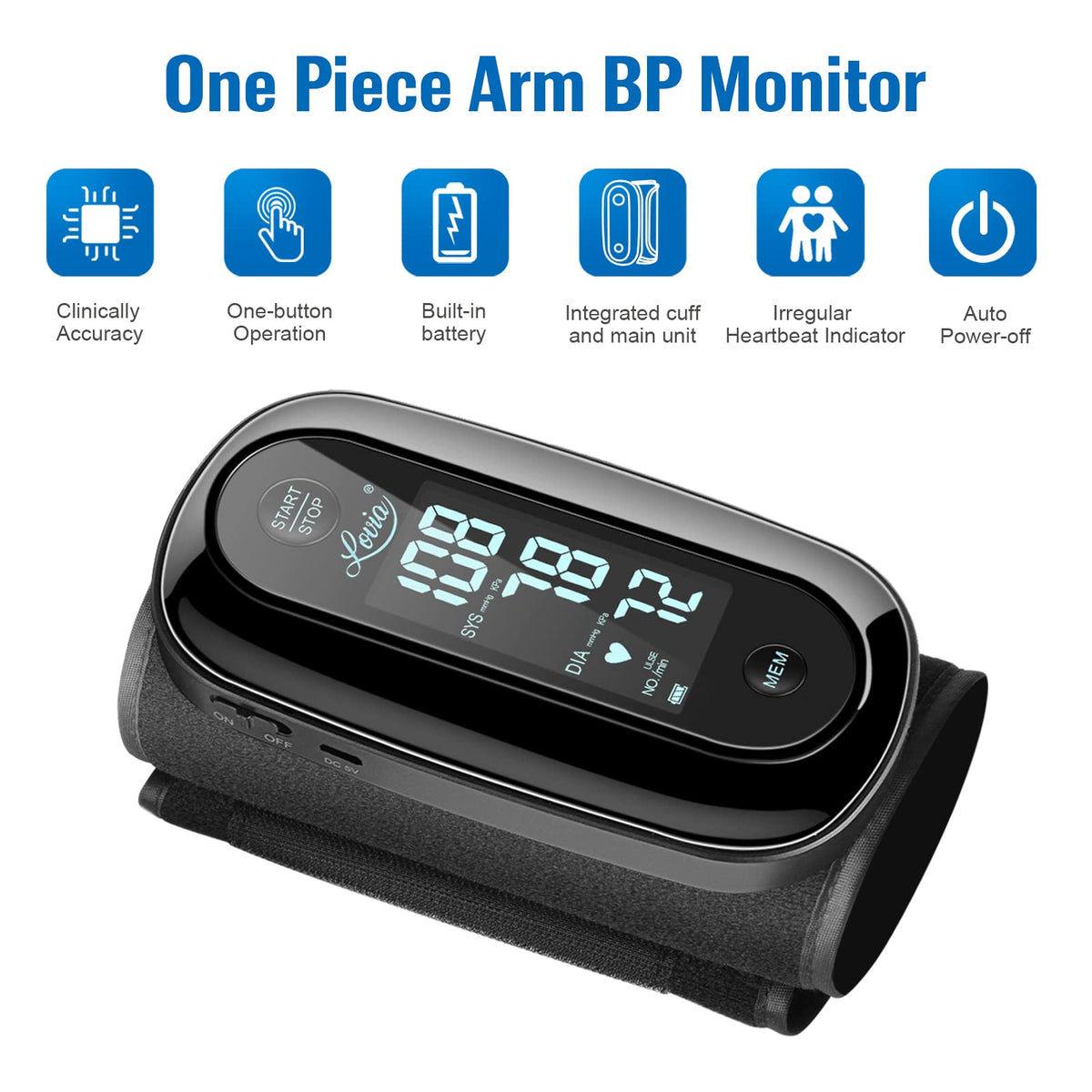 Upper Arm Blood Pressure Monitor with 9-14 Inch Cuff W10822