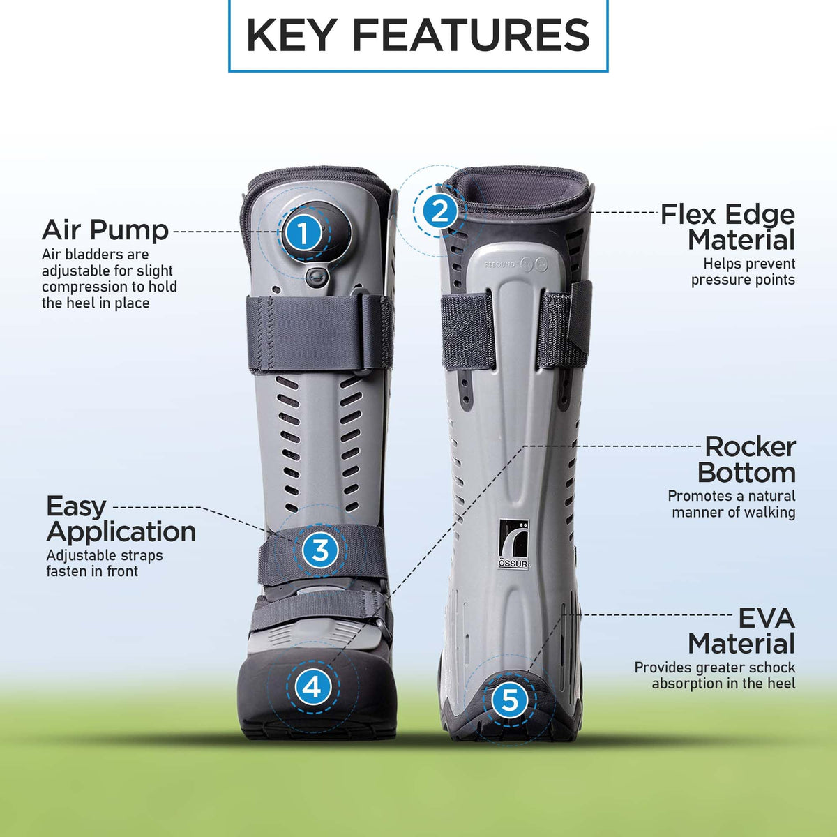 Adjustable Air Walker Boot with Air Pump D2305