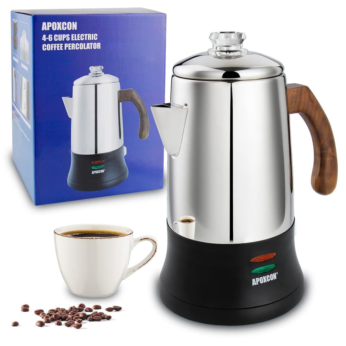 6 Cup Stainless Steel Electric Coffee Percolator R452476