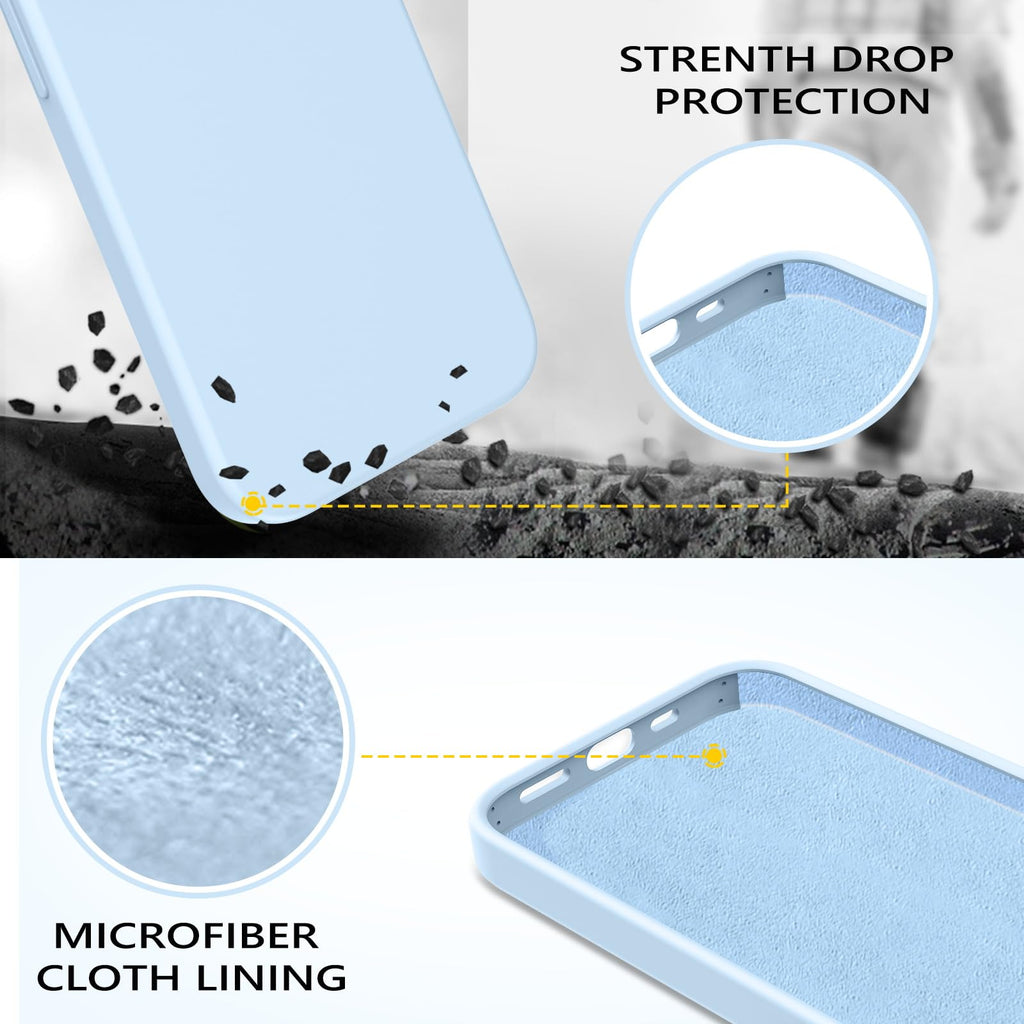 Compatible with iPhone 13 Pro Max Liquid Silicone Phone Case Light Blue O863699