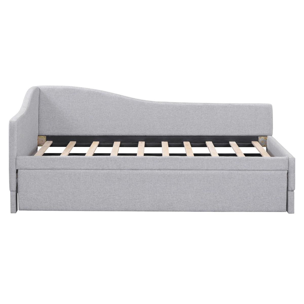 Twin Size Linen Upholstered Daybed with Pop up Trundle U552