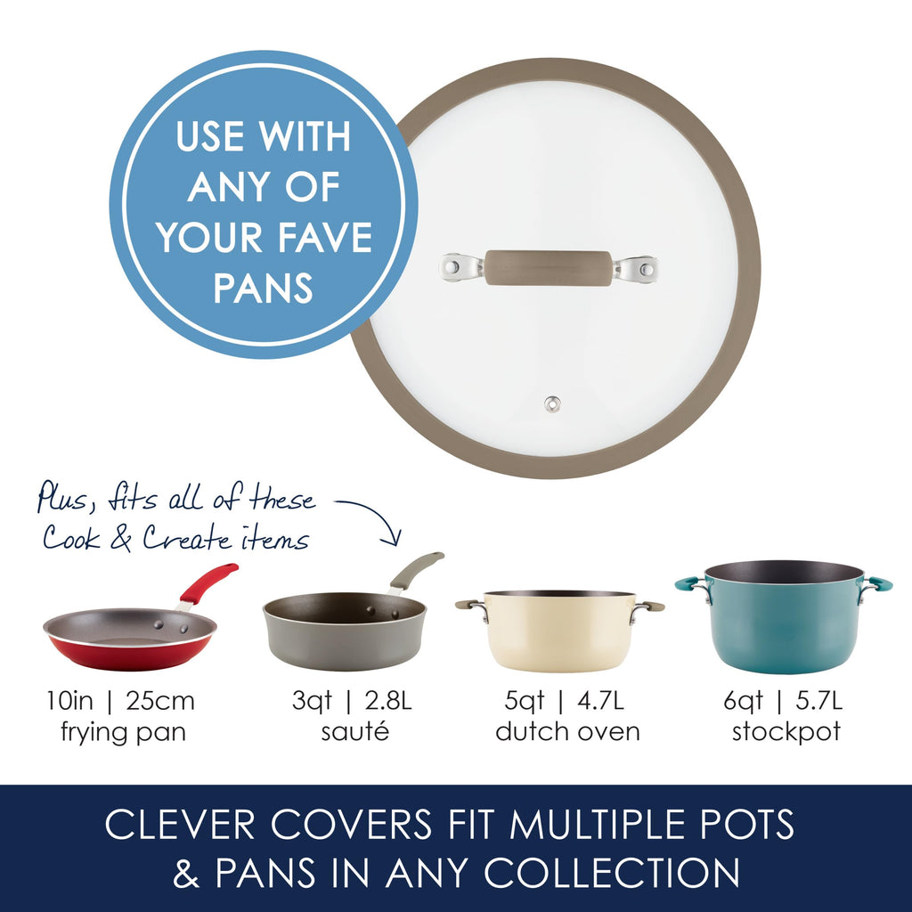 10-Inch Silicone-Rimmed Glass Lid D980