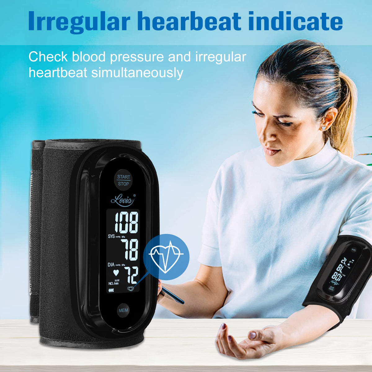 Upper Arm Blood Pressure Monitor with 9-14 Inch Cuff W10822