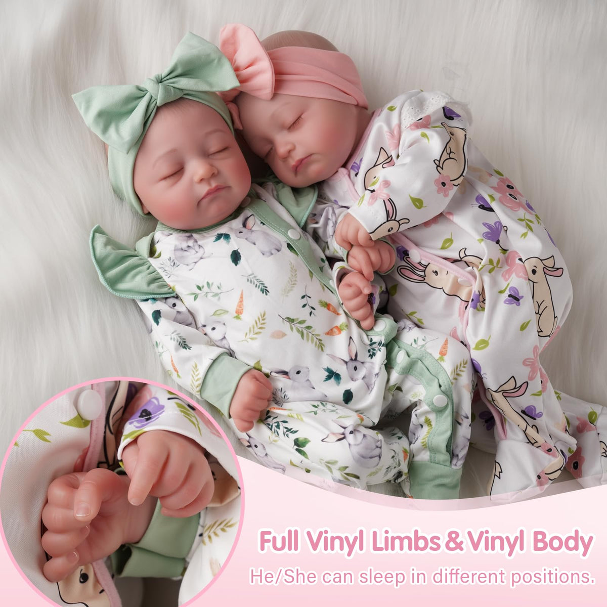 Lifelike Reborn Baby Dolls Twins 20 inch I905964