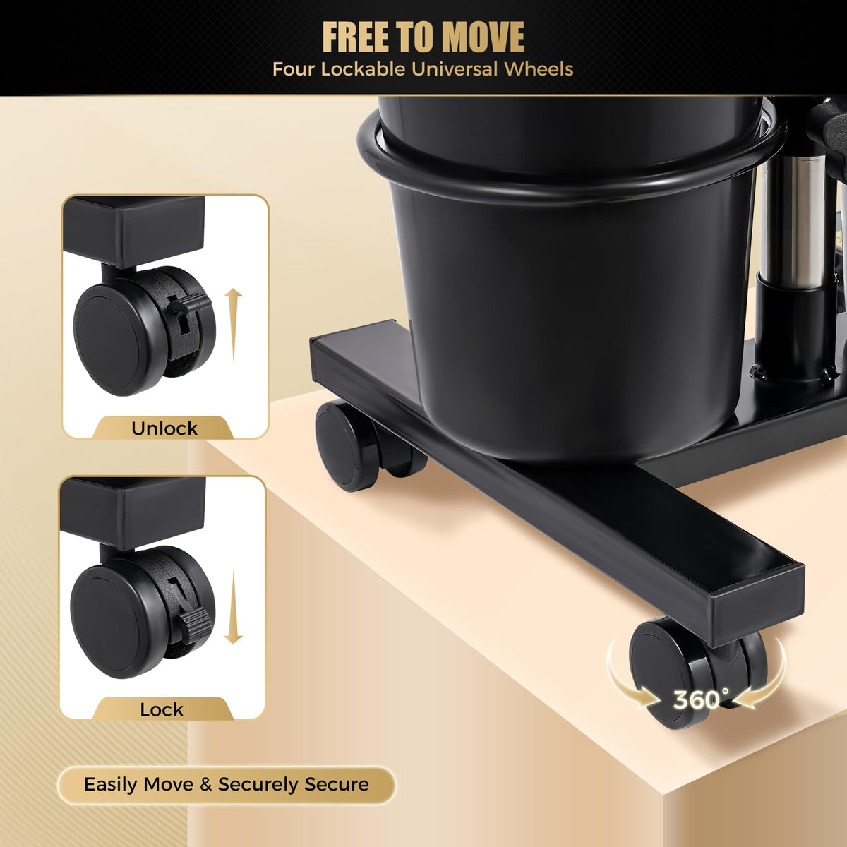 Portable Shampoo Bowl with Electric Pump, Adjustable Height, 2 Buckets, Black H751