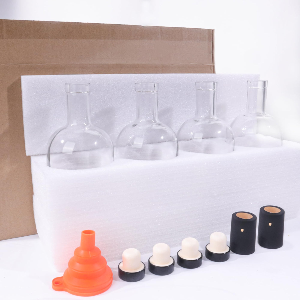 4 Pack 25oz Clear Glass Bottles with Cork Lids N34356