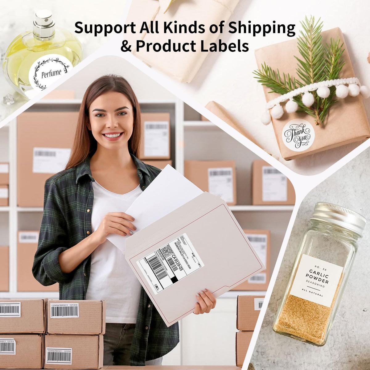 Bluetooth Thermal Shipping Label Printer, 4X6 Inkless Wireless Label Printer O36932
