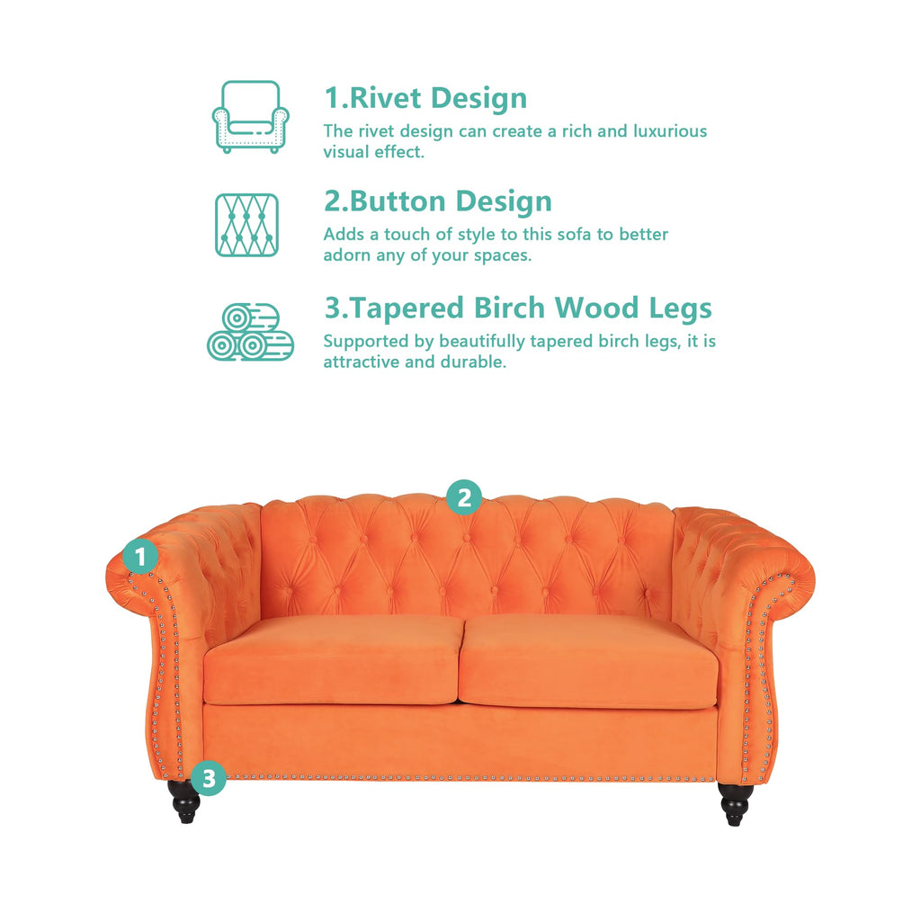 Tufted Velvet 2 Seater Sofa B258