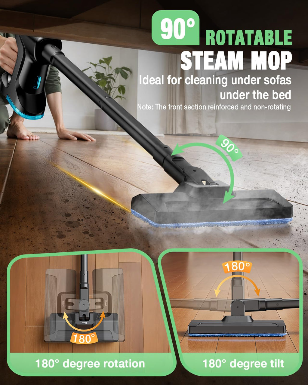 14-in-1 Lightweight Detachable Handheld Steam Mop Black B81111
