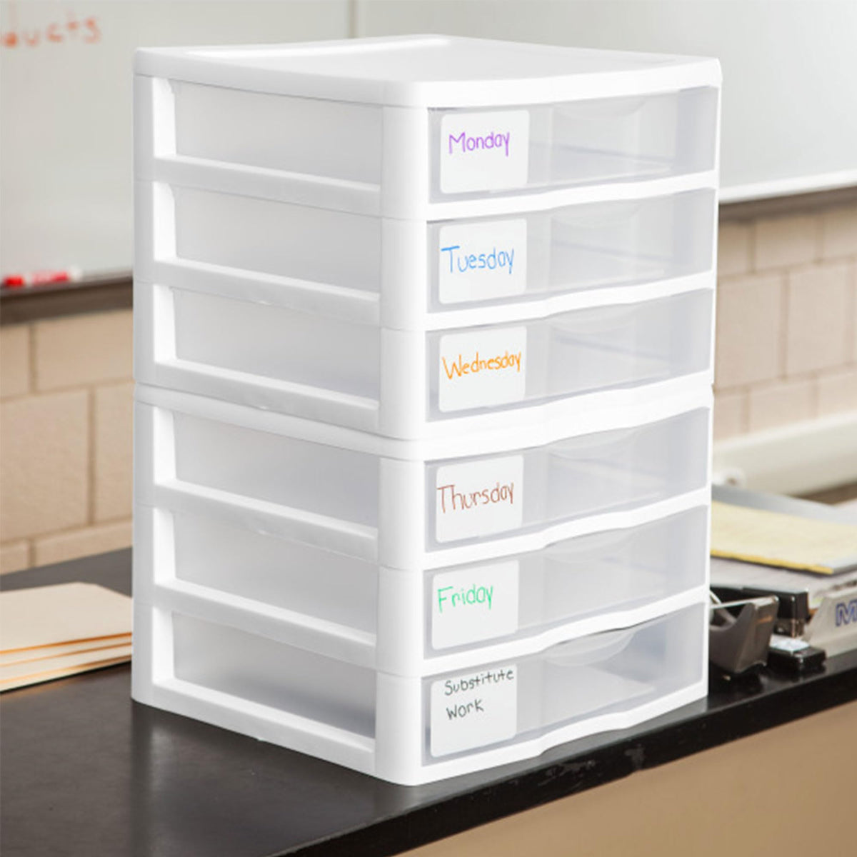 Wide 3-Drawer Storage Unit 6-Pack W32675