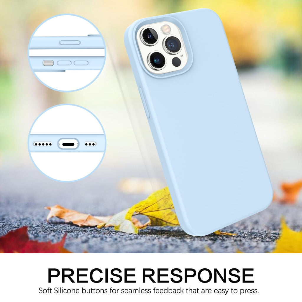 Compatible with iPhone 13 Pro Max Liquid Silicone Phone Case Light Blue O863699