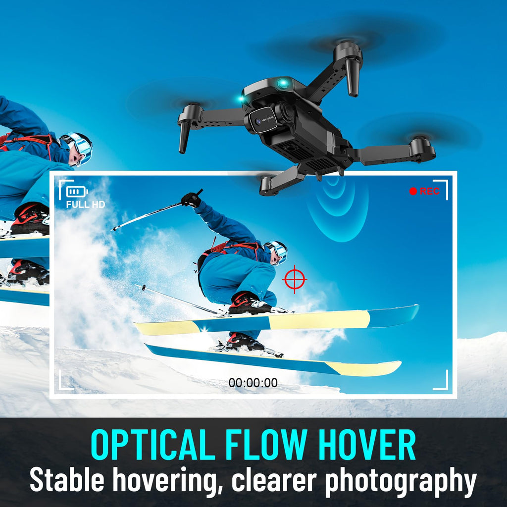 1080P HD Foldable Mini RC Drone with Camera, 2 Batteries H233