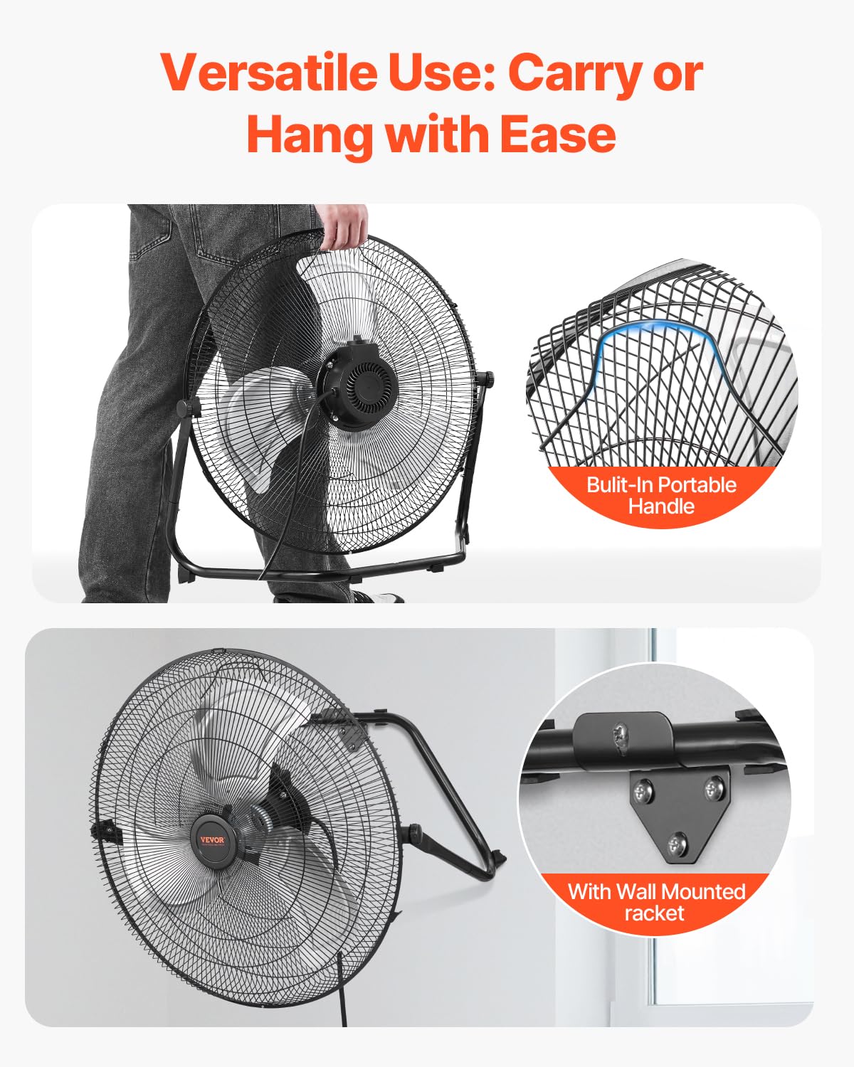 20 Inch 3 Speeds High Velocity Industrial Floor Fan N964486