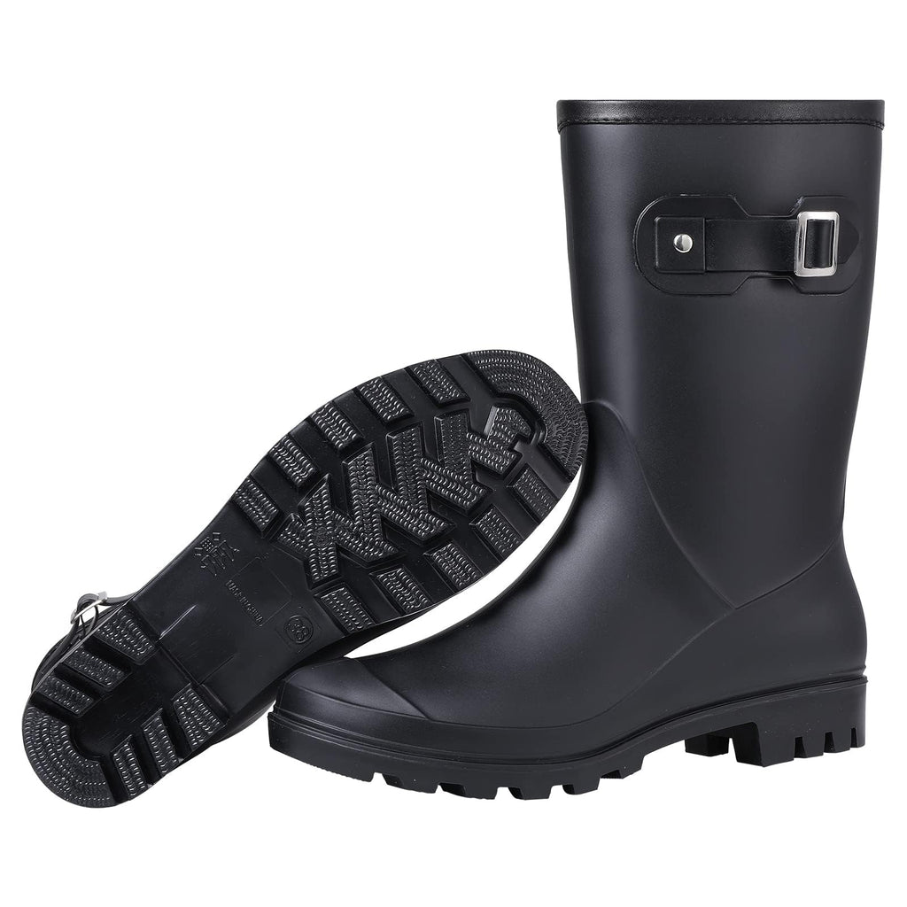 Mid Calf Waterproof Rain Boots with Buckle Z91662
