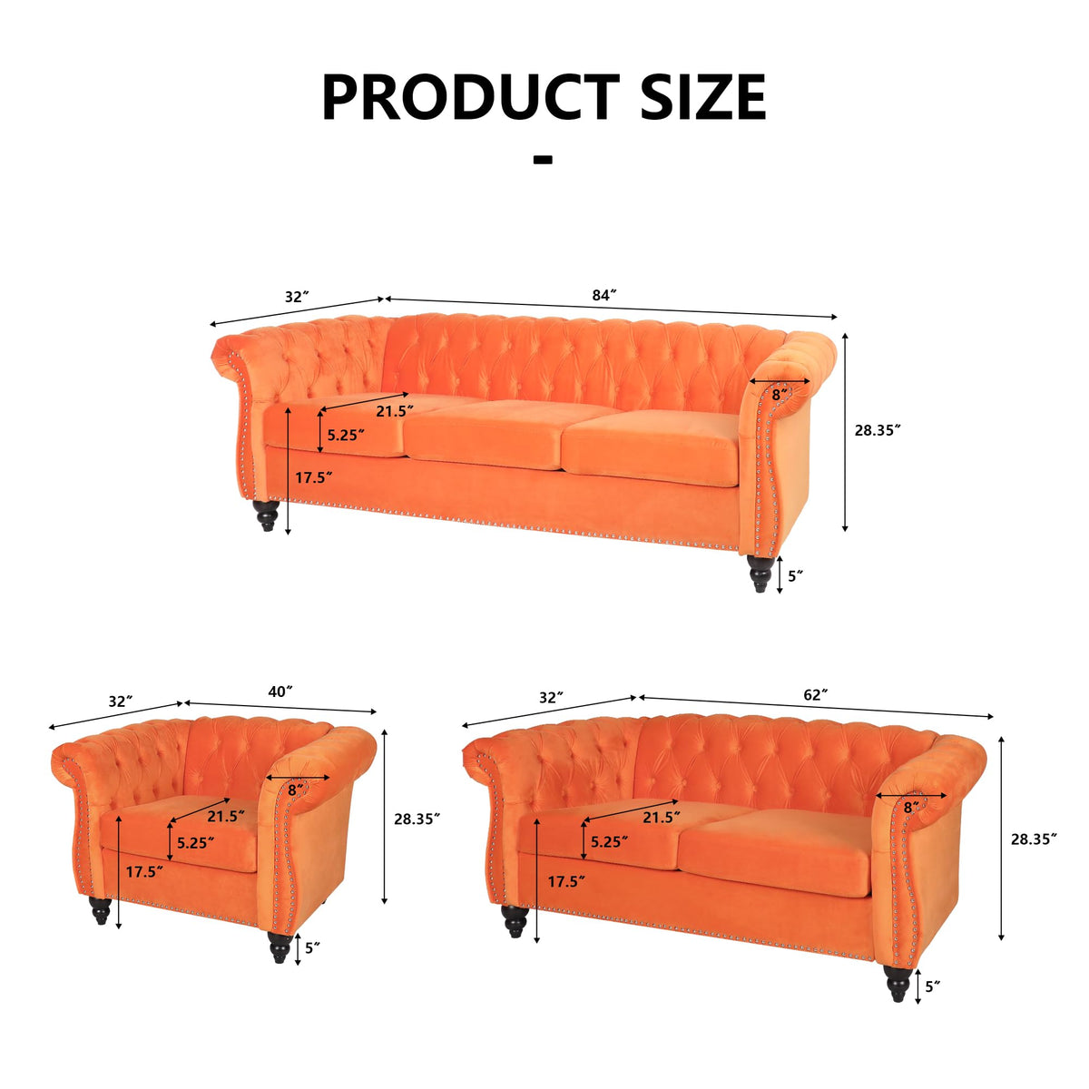 Tufted Velvet 2 Seater Sofa B258