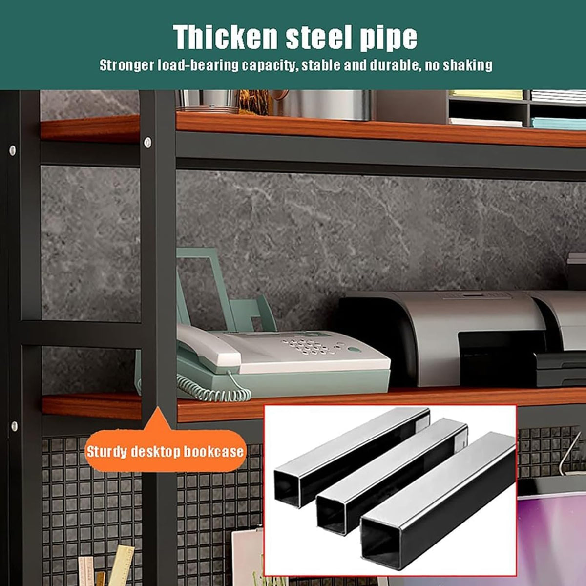 Adjustable 3-Tier Wooden Desktop Bookshelf Organizer Rack D600