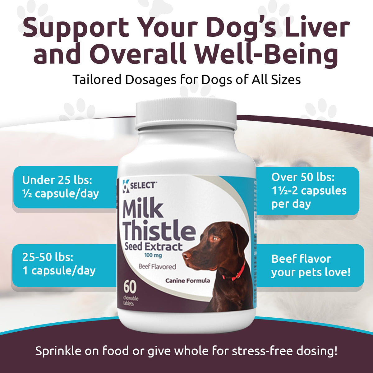 Milk Thistle Liver Support 60 Beef Chewable Tablets L850