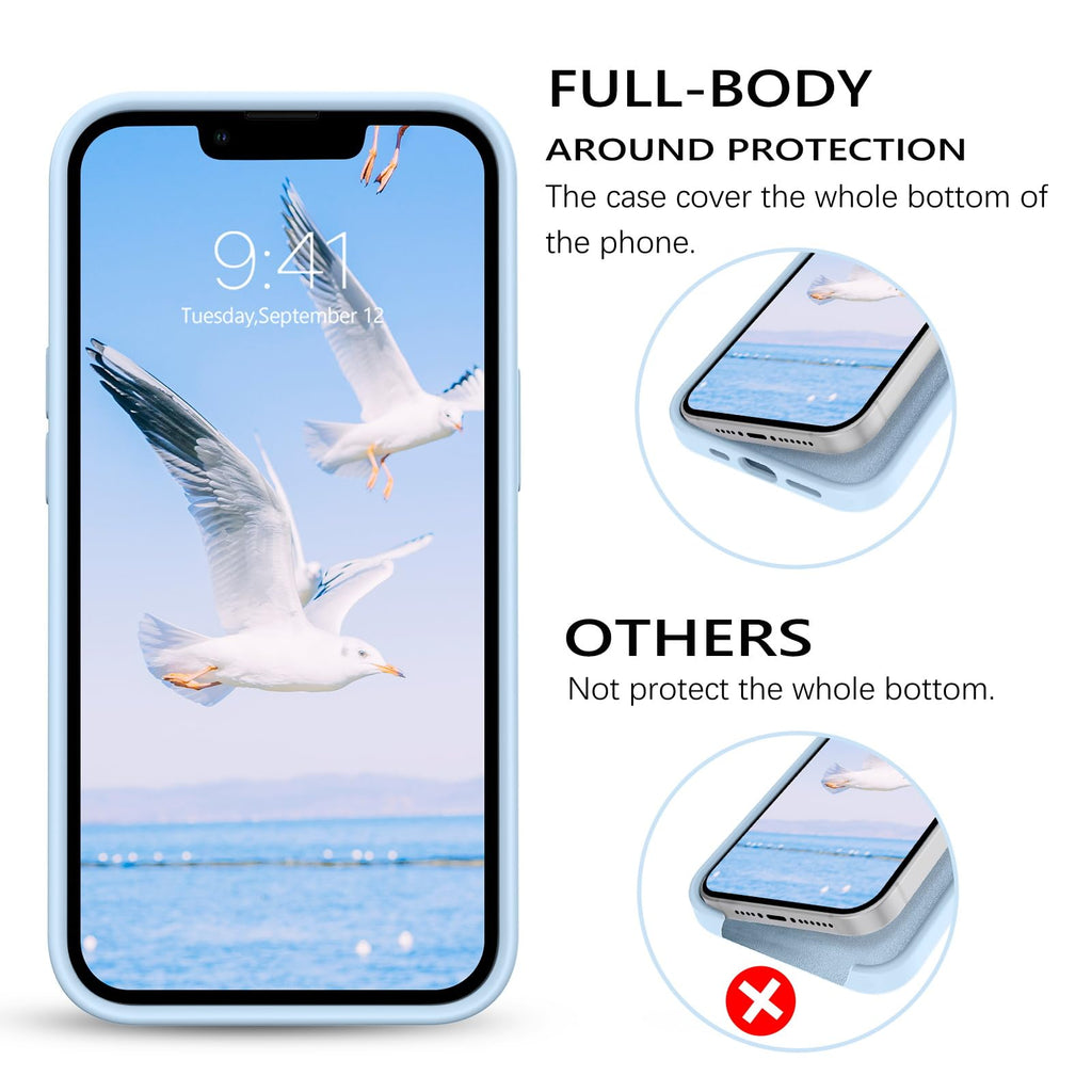 Compatible with iPhone 13 Pro Max Liquid Silicone Phone Case Light Blue O863699