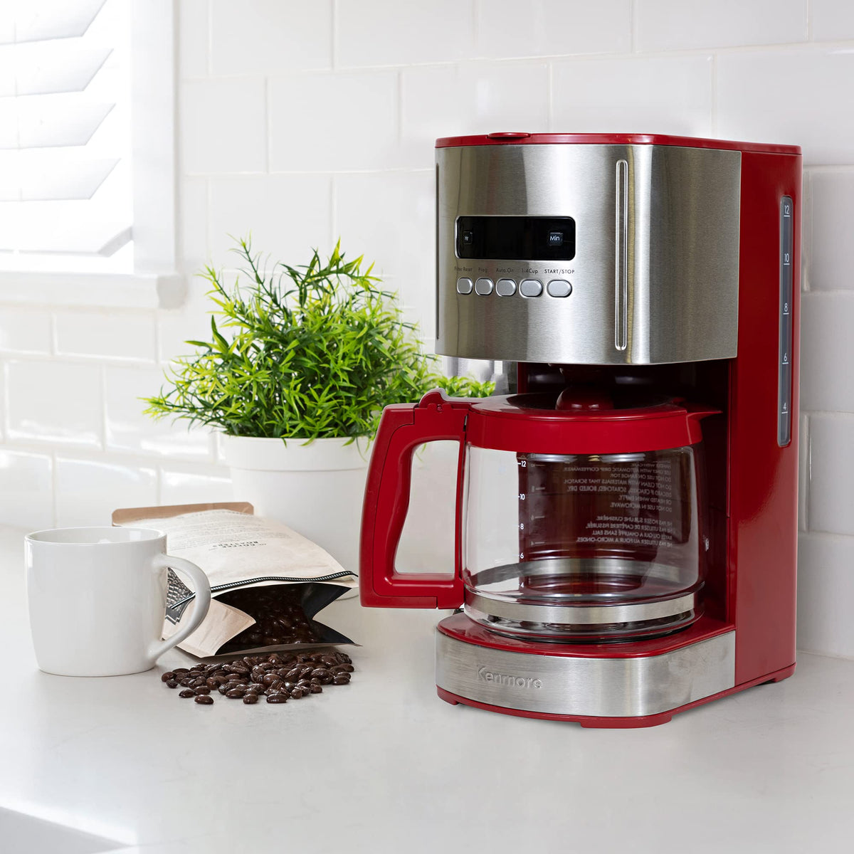 12 Cup Programmable Drip Coffee Maker with Glass Pot E1900