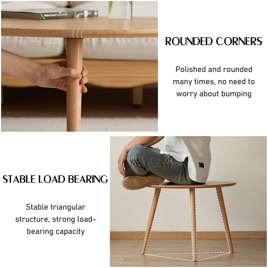Small Oval Solid Wood Coffee Table P81374