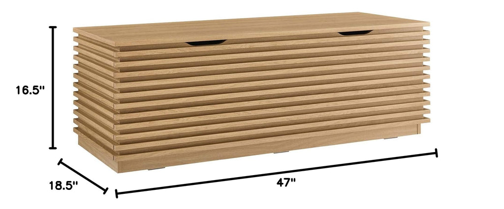 Oak Wood Grain Storage Bench P369