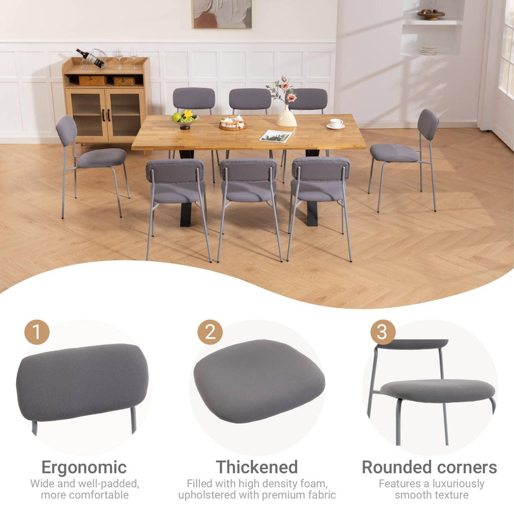Grey Padded Stackable Chairs Set of 4 B7953