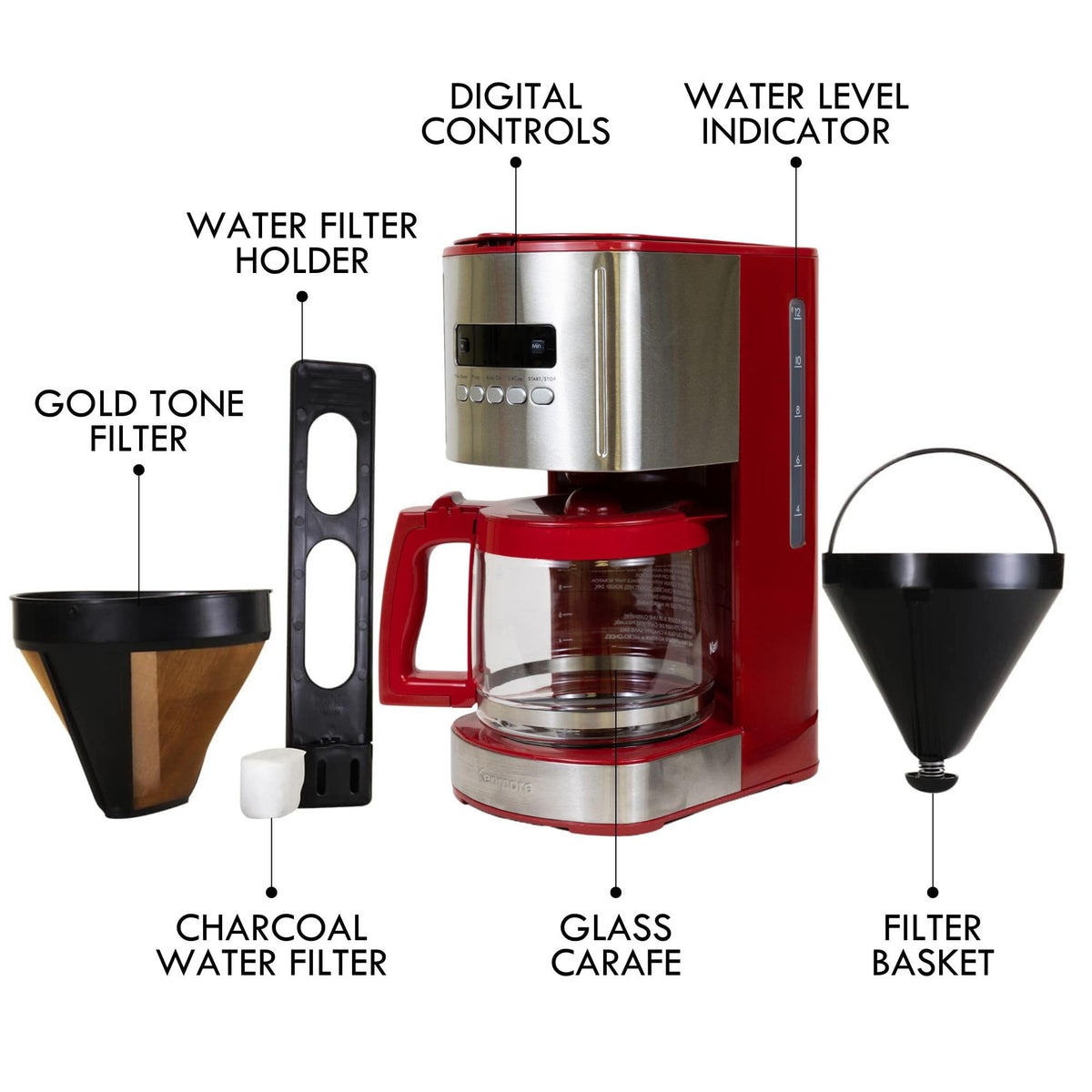 12 Cup Programmable Drip Coffee Maker with Glass Pot E1900