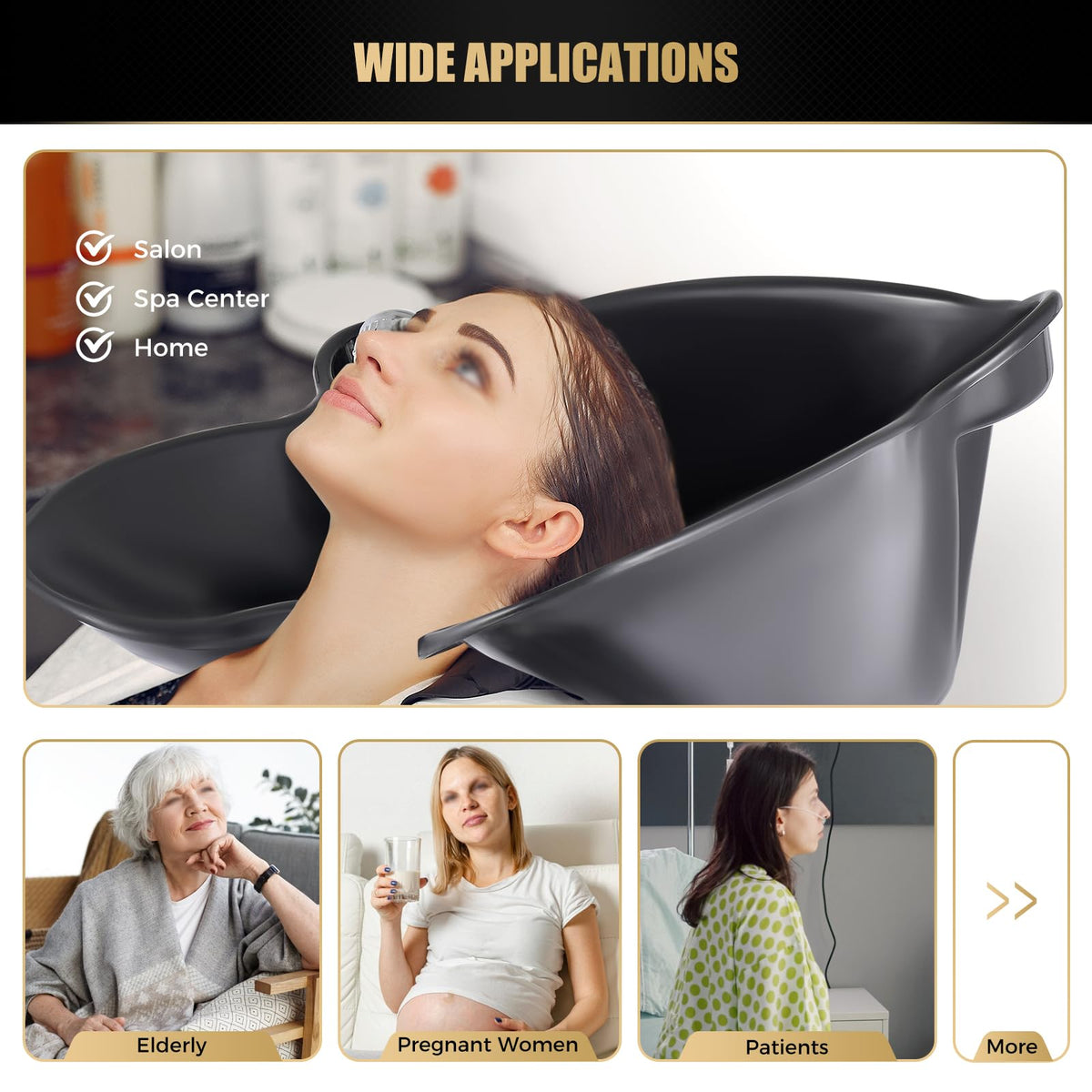 Portable Height & Angle Adjustable Shampoo Bowl E653