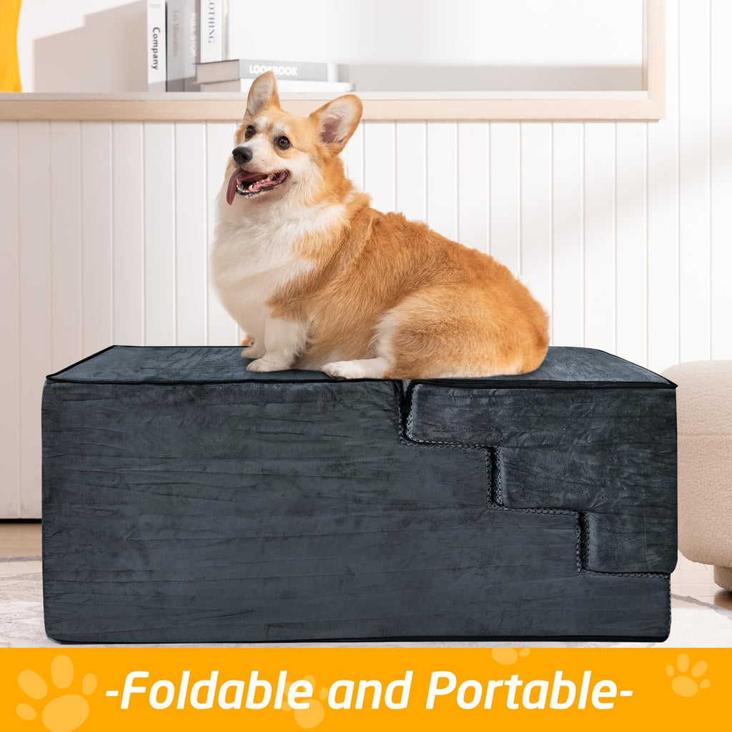 31" H 7-Step Non-Slip Extra Wide Dog Stairs Z5958