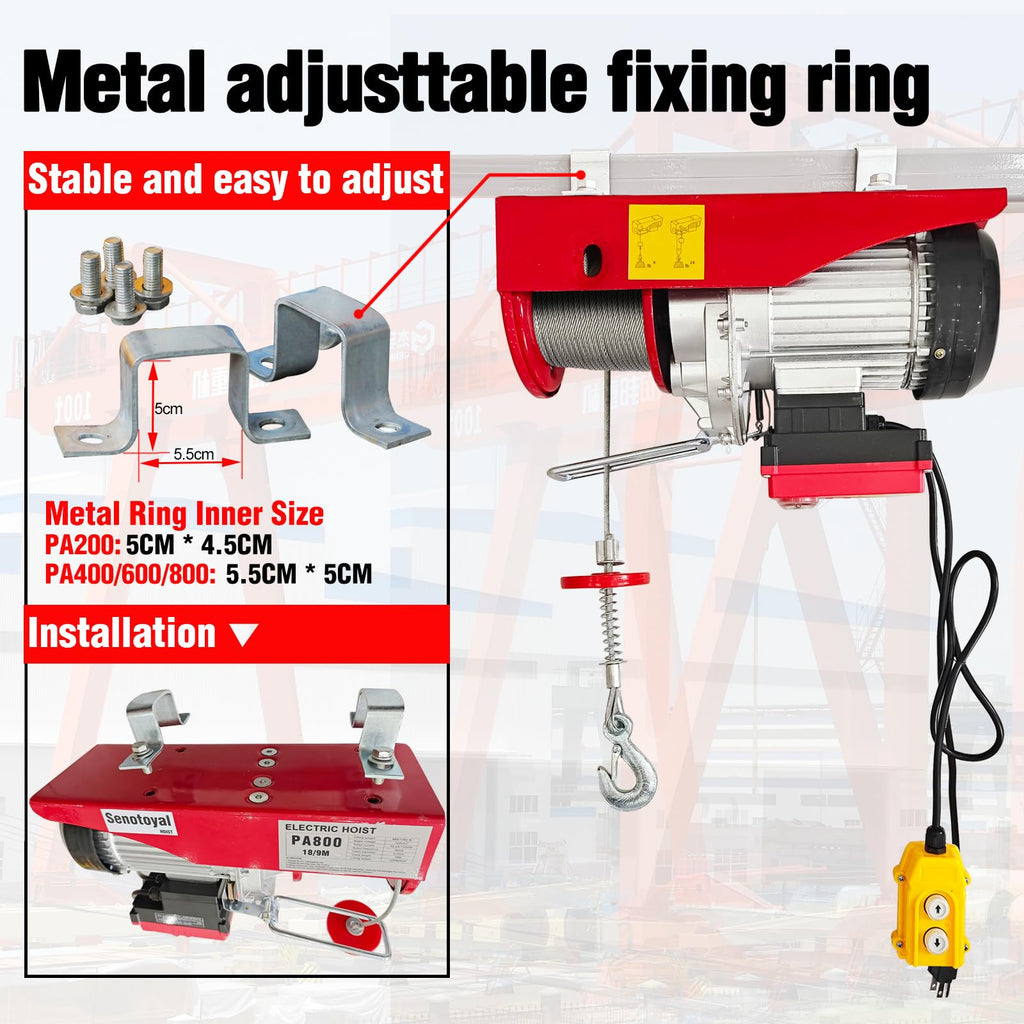 1760lbs Electric Hoist Winch with Wireless Control L4328
