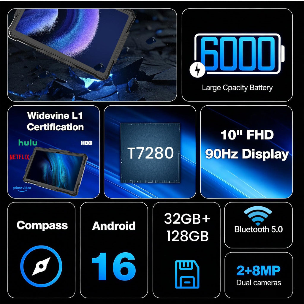 10 Inch Android 16 Tablet 32GB RAM 128GB ROM B913