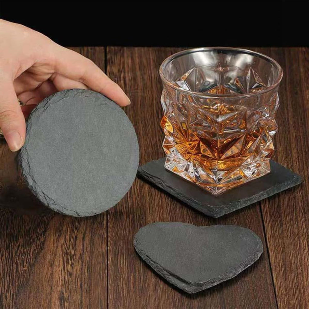 Black Natural Stone Coasters Set J5018