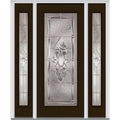 Brown Steel Left Hand In-Swing Exterior Prehung Door with Sidelites D959