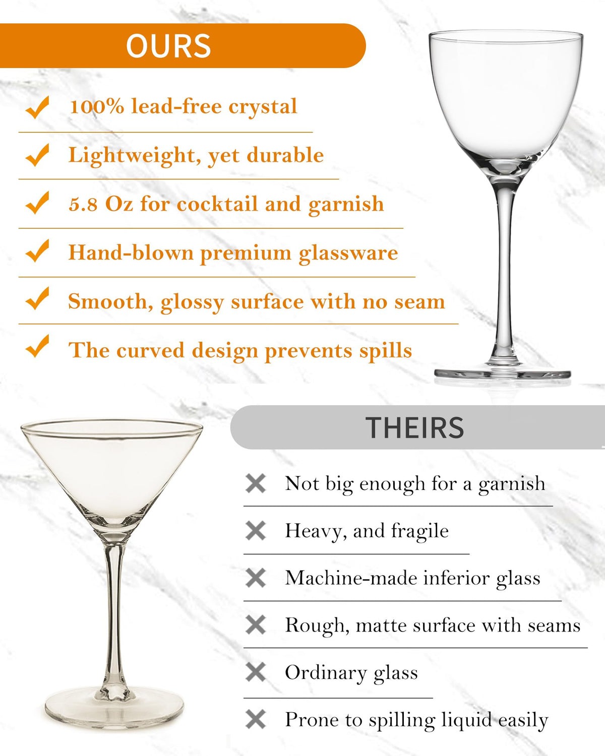 Coupe Martini Glasses Set of 6 X717357