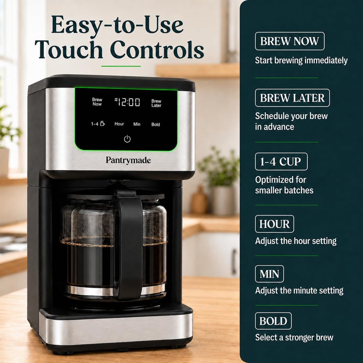 14-Cup Programmable Drip Coffee Maker with Glass Carafe, Black C989