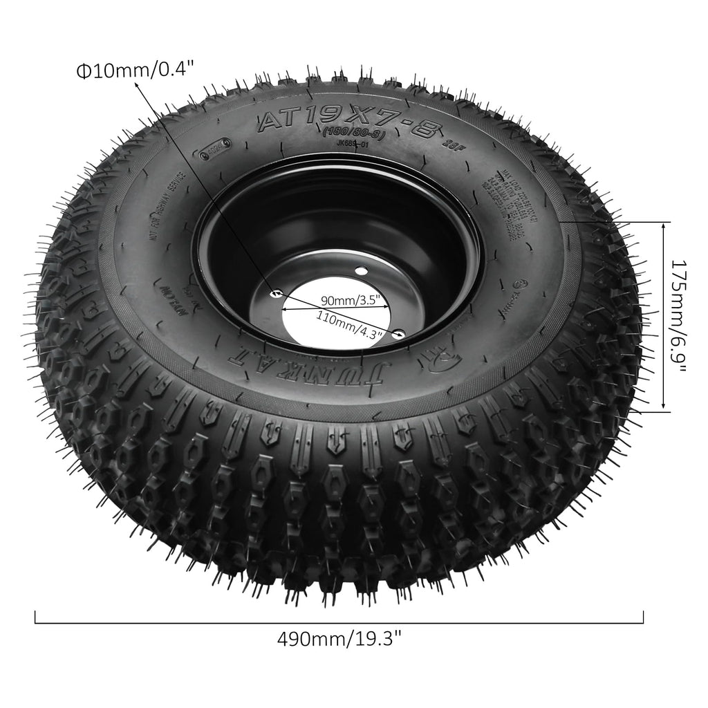 4 Pack 19x7-8 Off-Road Tire & Wheel Combo Tubeless 4-Ply T6894