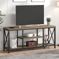 Oak 55 inch Wood and Metal TV Stand with Storage Shelves K827