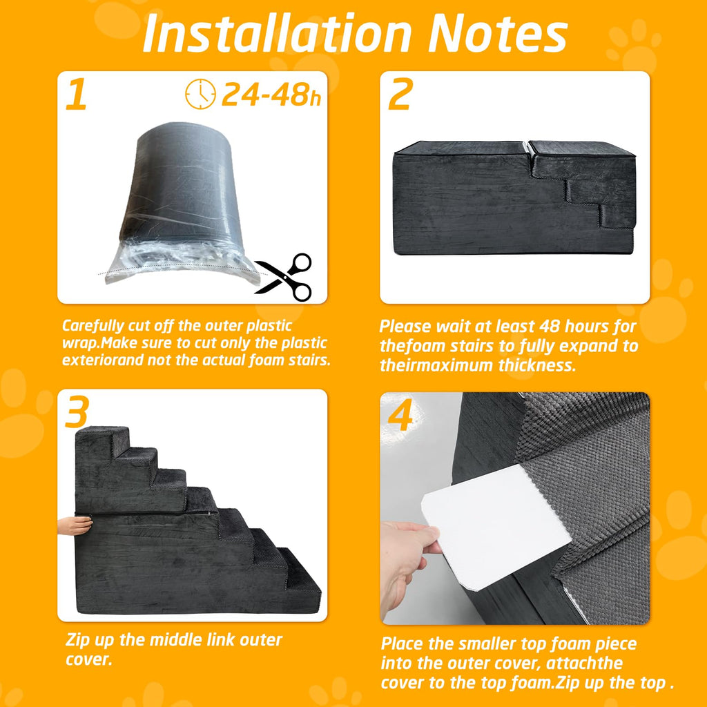 31" H 7-Step Non-Slip Extra Wide Dog Stairs Z5958