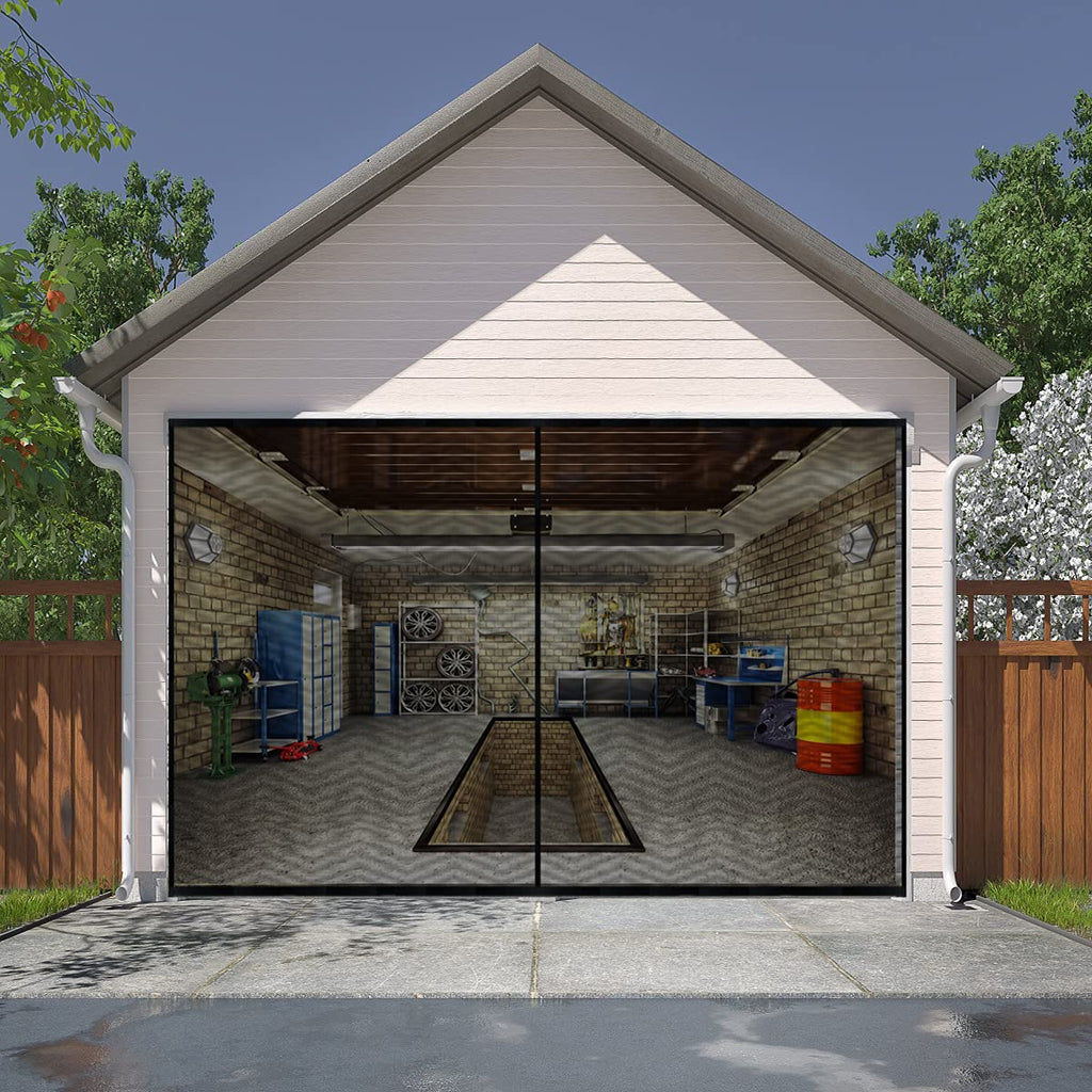 9x7FT Fiberglass Magnetic Garage Door Screen L45670
