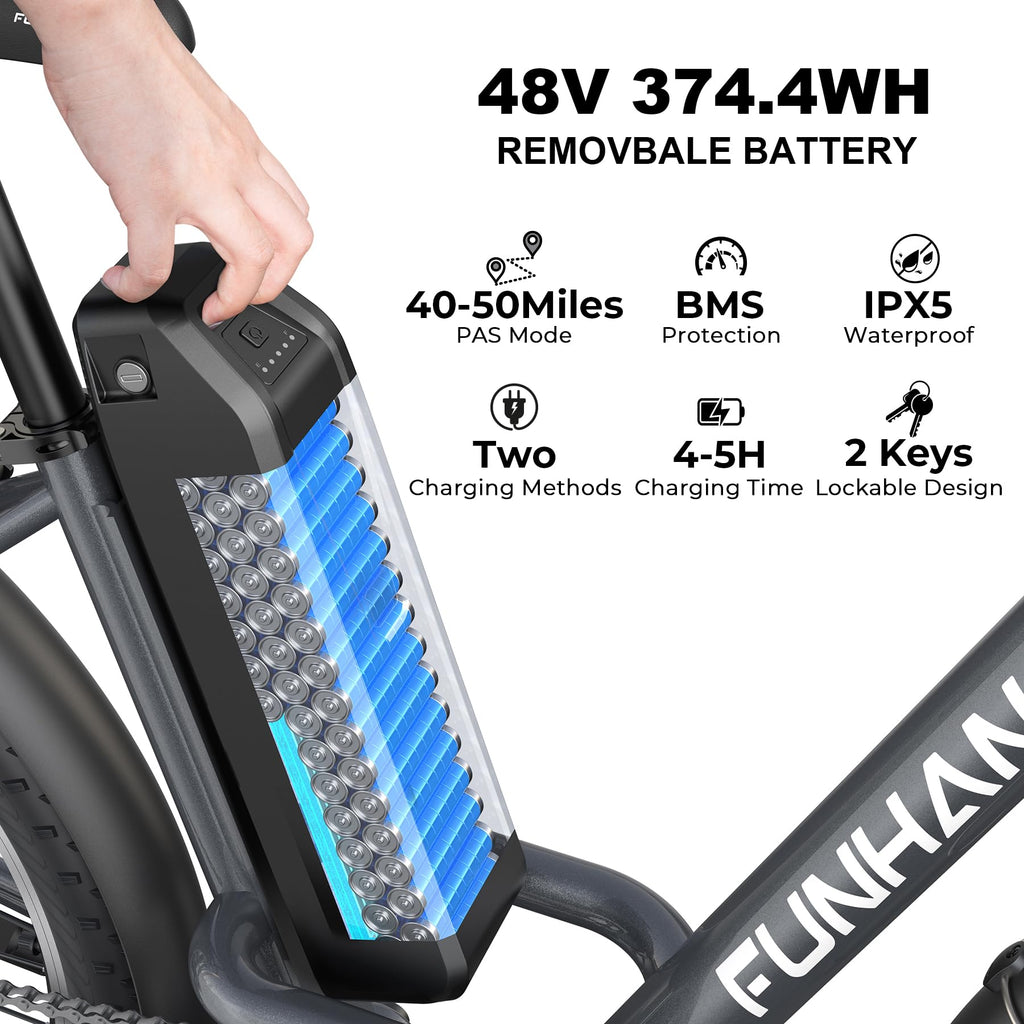 26" 1000W Electric Bike with 48V Battery, 7-Speed U97467
