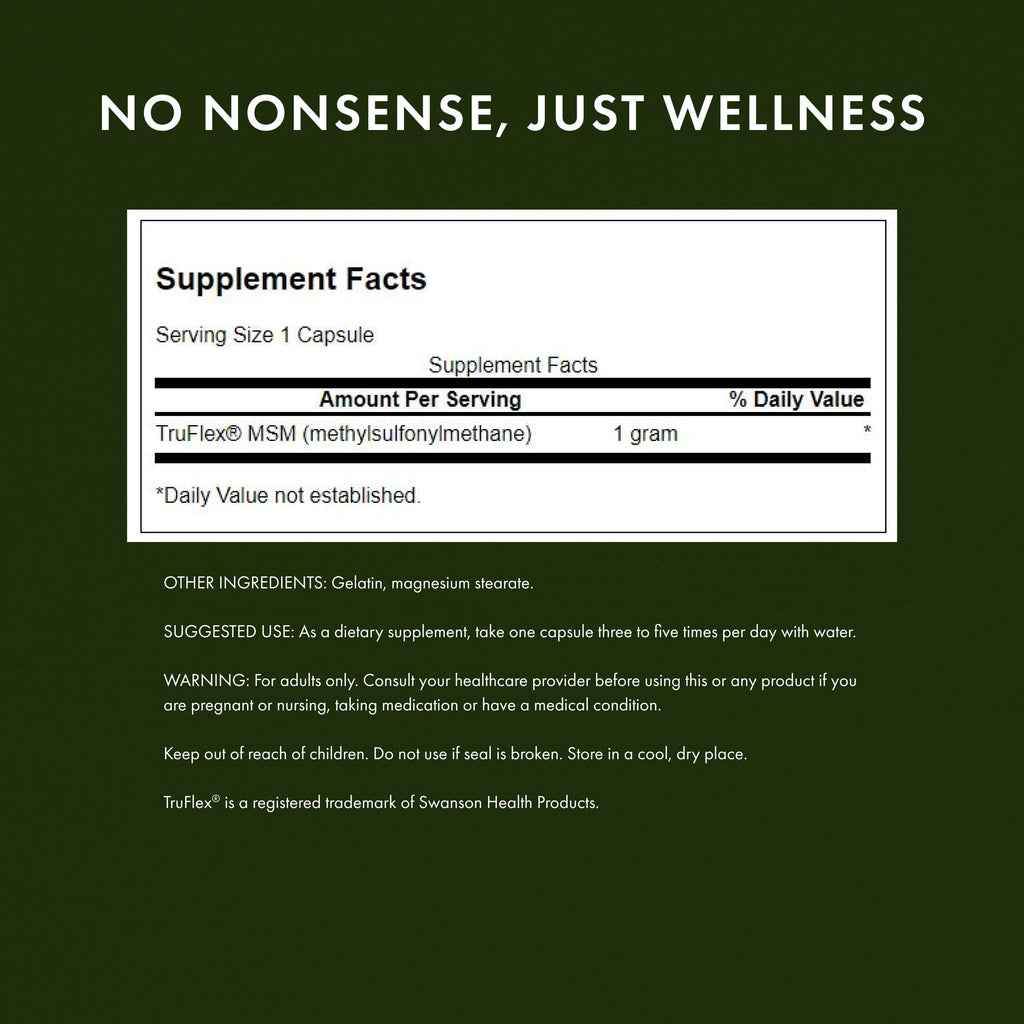MSM Joint Health Supplement, 1000 mg, 240 Capsules P2289