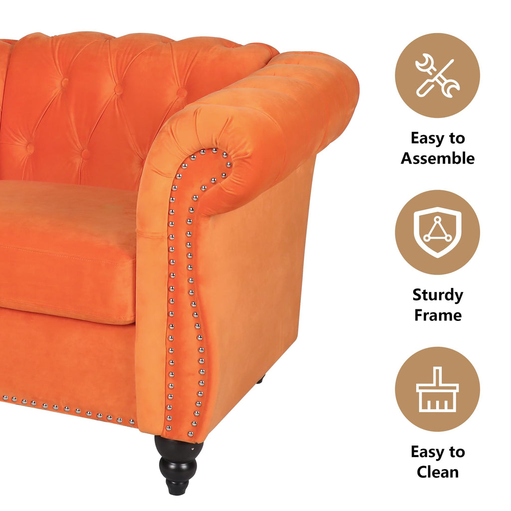 Tufted Velvet 2 Seater Sofa B258