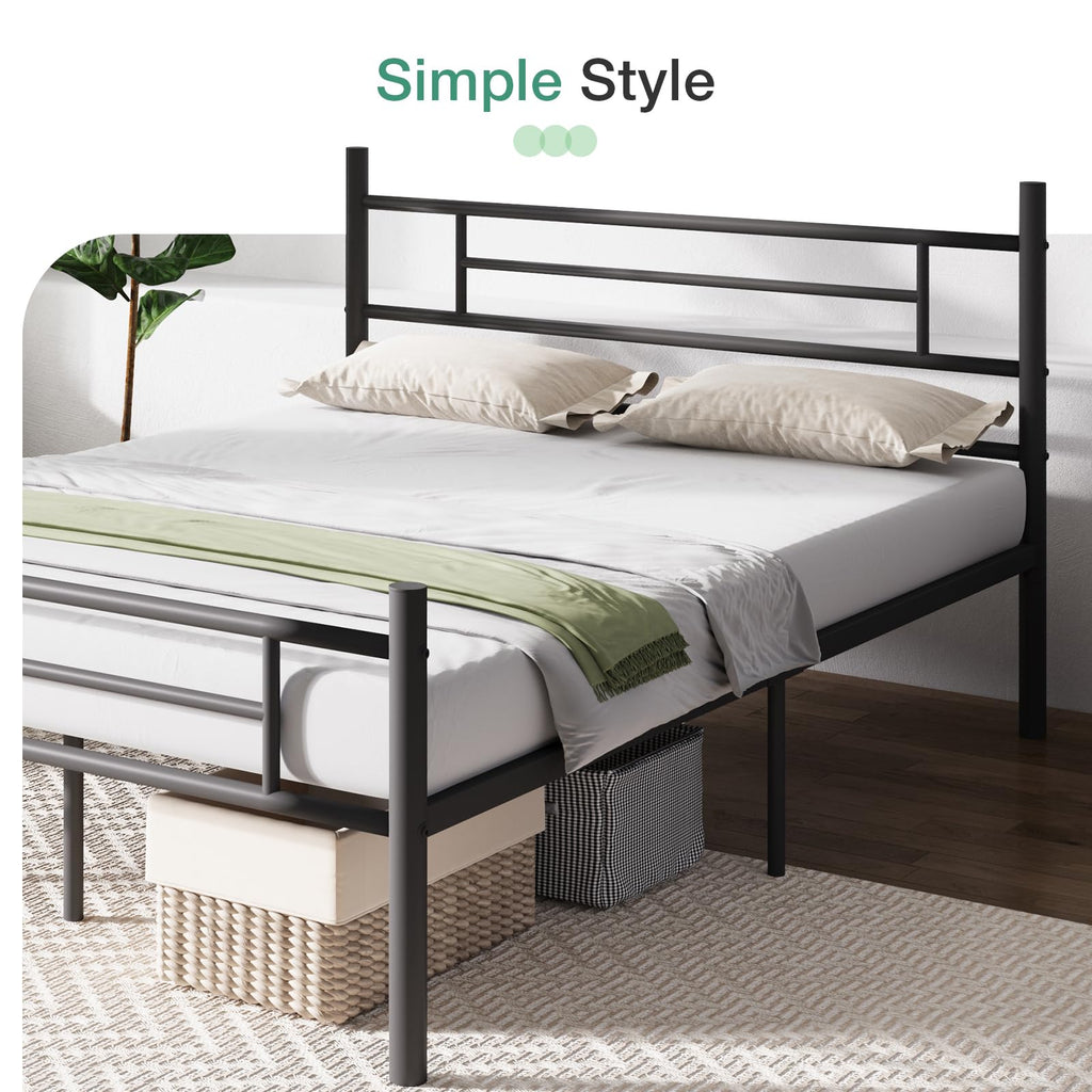 Full Size Metal Platform Bed Frame with Headboard and Footboard C8768