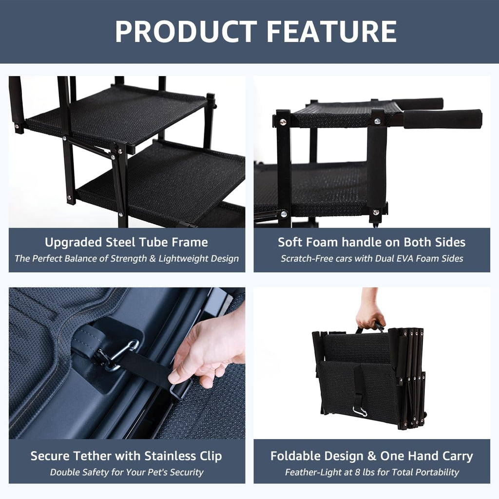 Foldable Dog Stairs 5 Steps Non-Slip E64322