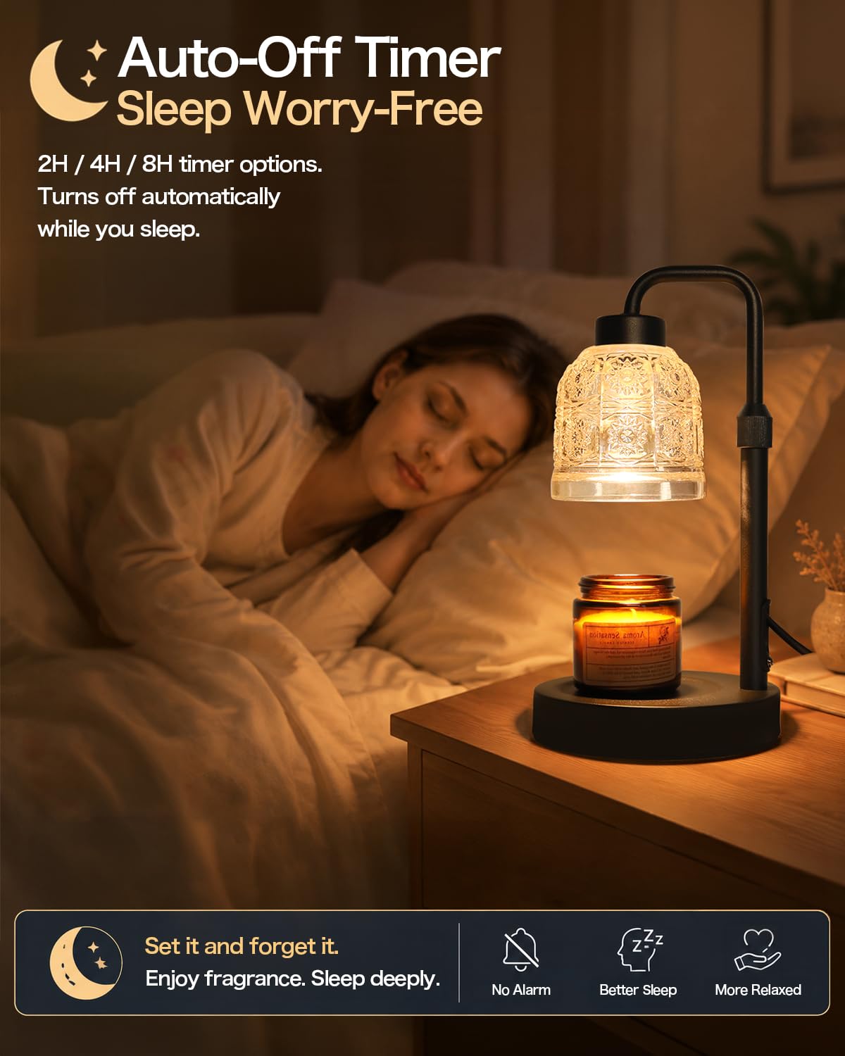Candle Warmer Lamp with Timer, Gold R459