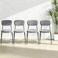 Grey Padded Stackable Chairs Set of 4 B7953